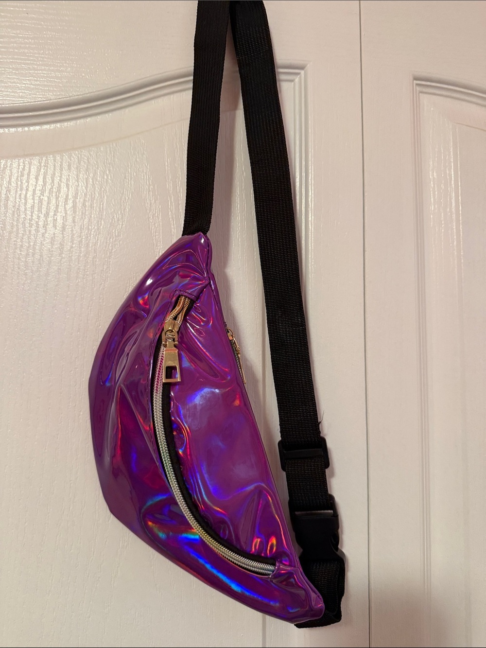 Source Unknown Holographic Purple Crossbody Waist Bag